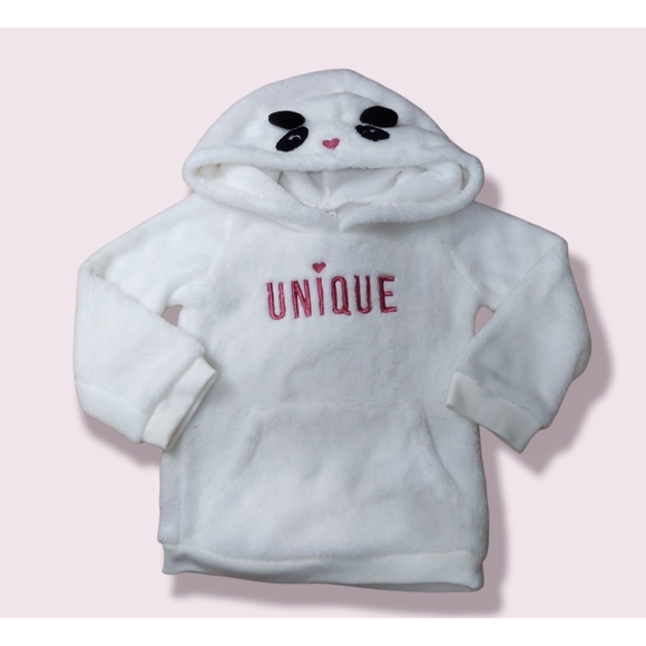 NEW with Tags Carter's White Polar Bear Fleece Hoodie  2T - Picture 4 of 9